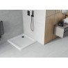 Mexen Flat квадратен тънък поддушник 100 x 100 см, бял, черен сифон - 40101010B