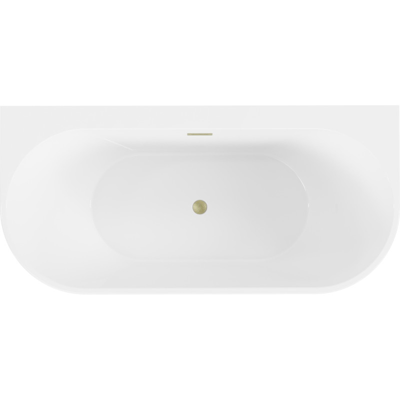Mexen Oval+ самостоятелно стояща вана за монтиране до стена 170 x 80 см, бяла, с