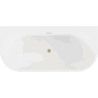 Mexen Oval+ свободностояща вана до стената 170 x 80 см, бяла, преливник златист матиран - 52681708000-55