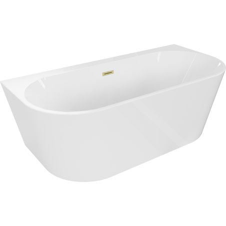 Mexen Oval+ самостоятелно стояща вана за монтиране до стена 170 x 80 см, бяла, с
