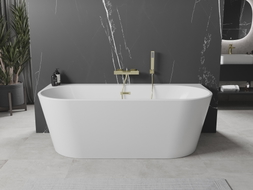 Mexen Oval+ самостоятелно стояща вана за монтиране до стена 170 x 80 см, бяла, с