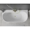 Mexen Oval+ свободностояща вана до стената 170 x 80 см, бяла, преливник златист матиран - 52681708000-55
