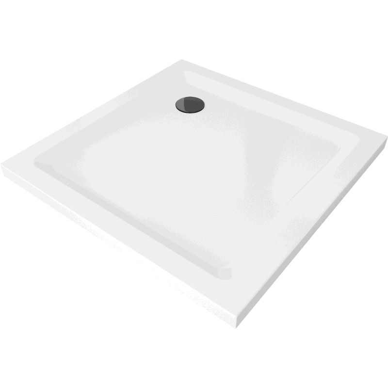 Mexen Flat плосък душов квадратен плосък 80 x 80 см, бял, сифон черен - 40108080B