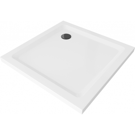 Mexen Flat квадратен душ корито тънък 80 x 80 см, бял, черен сифон - 40108080B