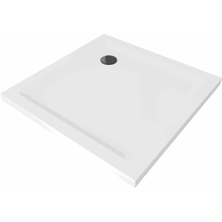 Mexen Flat плосък душов квадратен плосък 80 x 80 см, бял, сифон черен - 40108080B