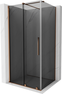 Mexen Velar плъзгаща се душ кабина 100 x 80 cm, графит, розово злато - 871-100-080-41-60