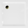 Mexen Flat квадратен душ-под 90 x 90 см, бял, златен сифón - 40109090G