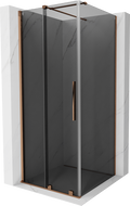 Mexen Velar плъзгаща се душ кабина 120 x 120 см, графит, розово злато - 871-120-120-41-60