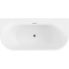 Mexen Oval+ свободностояща вана близо до стената 170 x 80 см, бяла, преливник gun