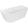 Mexen Oval+ свободностояща вана за стена 170 x 80 см, бяла, преливник от четкан