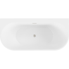 Mexen Oval+ свободностояща вана за стена 170 x 80 см, бяла, преливник от четкан