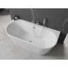 Mexen Oval+ свободностояща вана за стена 170 x 80 см, бяла, преливник от четкан