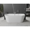 Mexen Oval+ свободностояща вана за стена 170 x 80 см, бяла, преливник от четкан