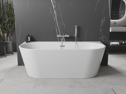 Mexen Oval+ свободностояща вана прилежаща към стената 170 x 80 см, бяла, преливник от четкан никел - 52681708000-97