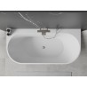 Mexen Oval+ свободностояща вана за стена 170 x 80 см, бяла, преливник от четкан