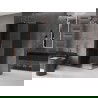Mexen Velar плъзгаща се душ кабина 140 x 100 cm, графит, розово злато - 871-140-100-41-60