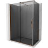 Mexen Velar плъзгаща се душ кабина 150 x 80 cm, графит, розово злато - 871-150-080-41-60