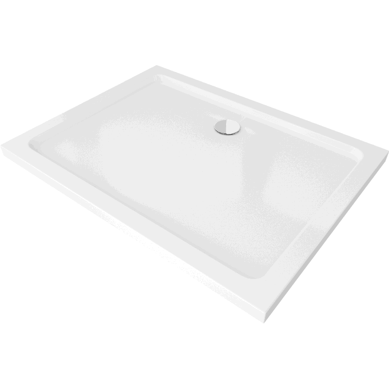 Mexen Flat правоъгълен душ кабина slim 130 x 90 см, бял, хромиран сифонин - 40109013
