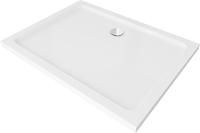 Mexen Flat правоъгълна душ кабина slim 130 x 90 см, бяла, сифон хром - 40109013