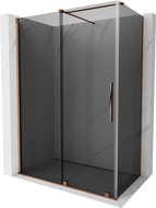 Mexen Velar плъзгаща се душ кабина 150 x 70 cm, графит, розово злато - 871-150-070-41-60