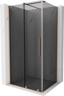 Mexen Velar плъзгаща се душ кабина 90 x 80 см, графит, изчеткана мед - 871-090-080-41-65