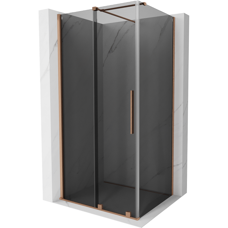 Mexen Velar плъзгаща душ кабина 110 x 120 cm, графит, изчеткана мед - 871-110-120-41-65