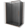 Mexen Velar плъзгаща се душ кабина 140 x 80 cm, графит, четкана мед - 871-140-080-41-65