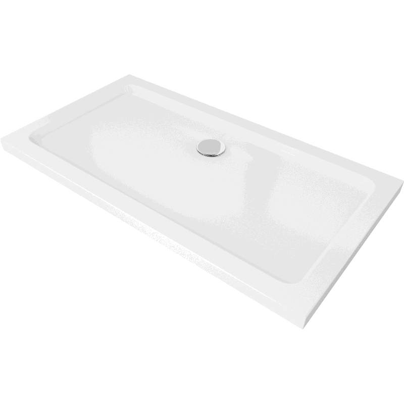 Mexen Flat правоъгълен тънък душ 120 x 70 см, бял, сифон хром - 40107012