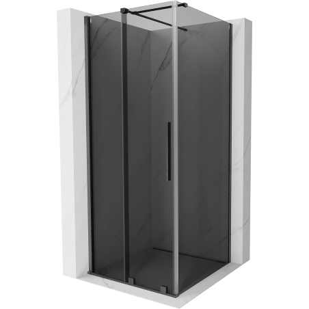 Mexen Velar плъзгаща се душ кабина 110 x 110 см, графит, четка gun gray - 871-110-110-41-66