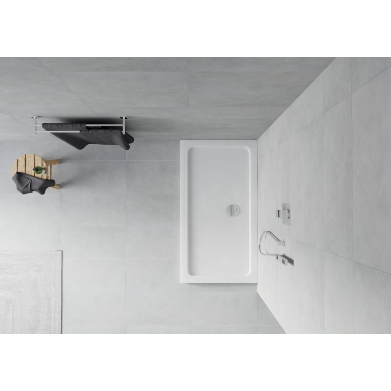Mexen Flat правоъгълен тънък душ 120 x 70 см, бял, сифон хром - 40107012