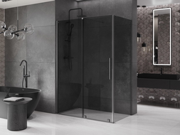 Mexen Velar плъзгаща се душ кабина 130 x 75 cm, графит, полиран gun gray - 871-130-075-41-66