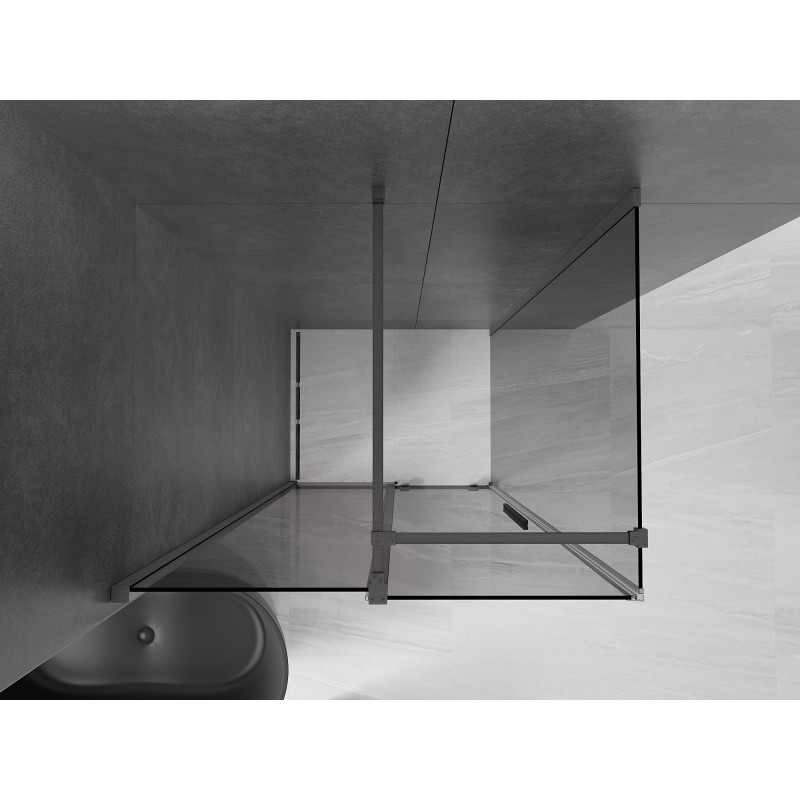 Mexen Velar плъзгаща се душ кабина 140 x 90 см, графит, полиран пистолетно сиво