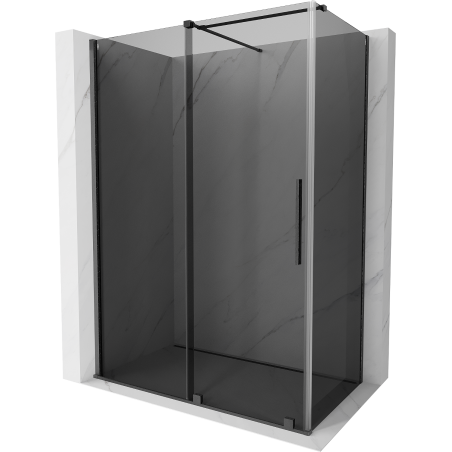 Mexen Velar плъзгаща се душ кабина 150 x 80 см, графит, четкано сиво оръжие