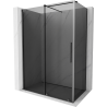 Mexen Velar плъзгаща се душ кабина 150 x 85 см, графит, четкан gun gray - 871-150-085-41-66