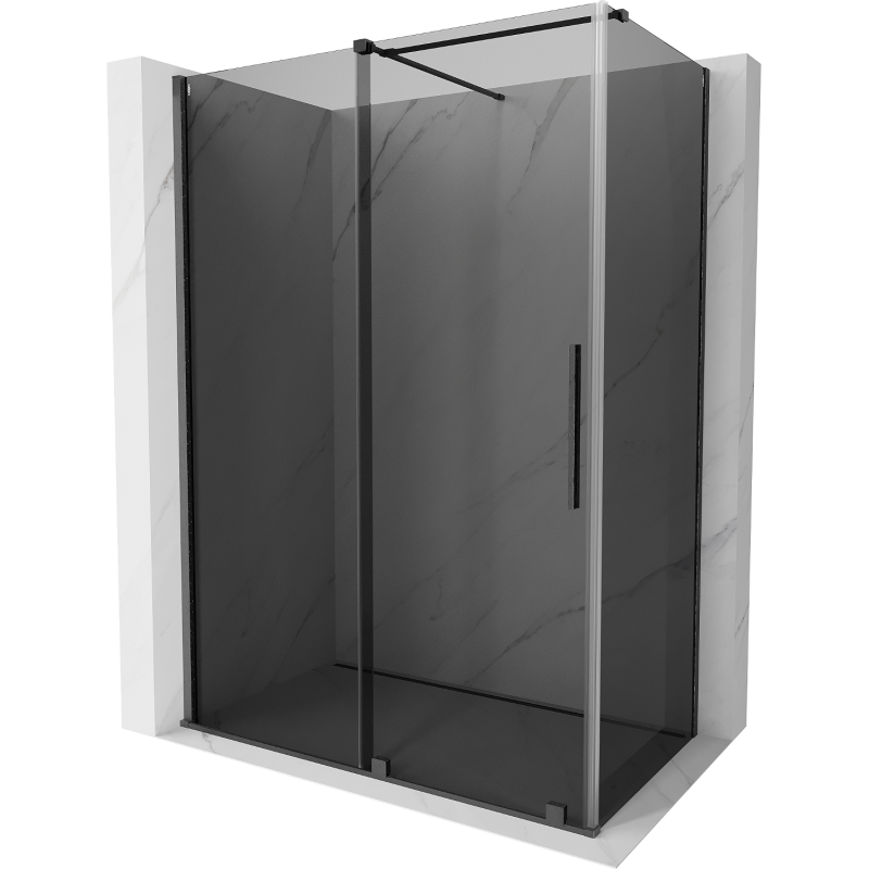 Mexen Velar плъзгаща се душ кабина 160 x 90 cm, графит, gun gray четкан - 871-160-090-41-66