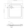 Mexen Flat квадратен сапунер 100 x 100 см, бял, хром – 40101010