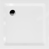 Mexen Flat Квадратен тънък душ корито 100 x 100 см, бял, хромиран сифон - 40101010