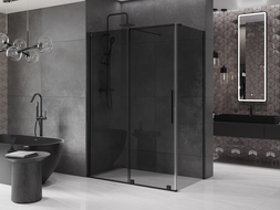 Mexen Velar плъзгаща се душ кабина 150 x 70 см, графит, черна - 871-150-070-41-70