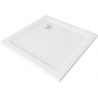Mexen Flat квадратен душ кабина slim 90 x 90 см, бял, хромиран сифън - 40109090