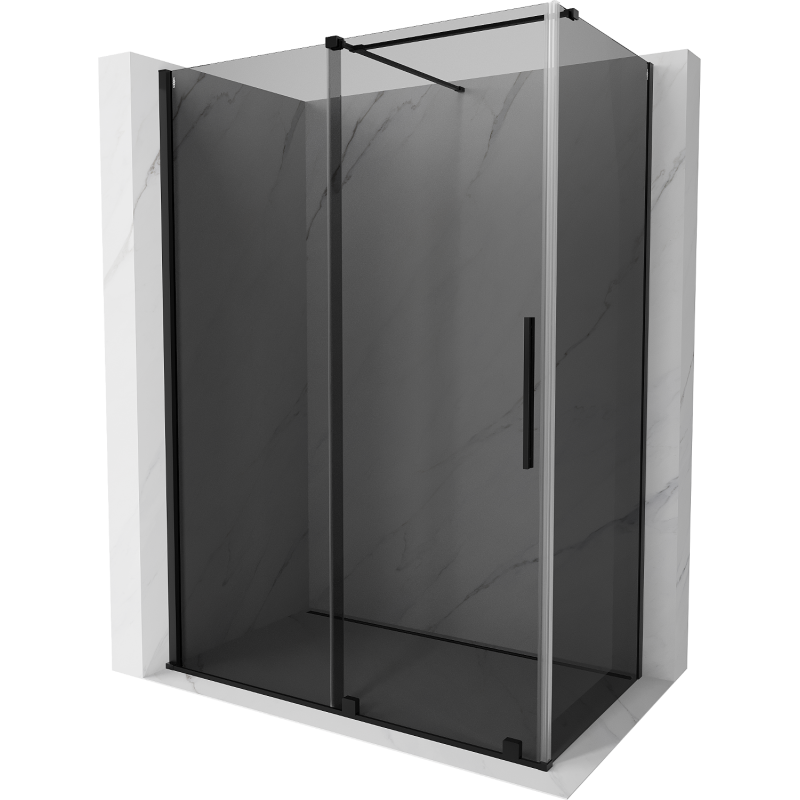Mexen Velar плъзгаща се душ кабина 150 x 90 см, графит, черна - 871-150-090-41-70