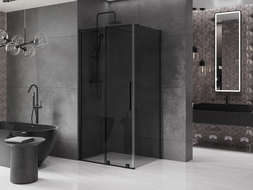 Mexen Velar душевая кабина раздвижная 90 x 85 см, графит, черный - 871-090-085-41-70