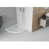 Mexen Flat полукръгъл душ-кабина slim 90 x 90 см, бял, хромиран сифон - 41109090