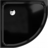 Mexen Flat полукръгъл тънък поддушов съд 70 x 70 cm, черен, сифон хром - 41707070