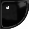 Mexen Flat полукръгъл поддушов корито slim 90 x 90 см, черен, с хромиран сифон
