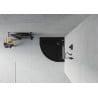 Mexen Flat полукръгла тънка корито 80 x 80 см, черен, черен сифон - 41708080B