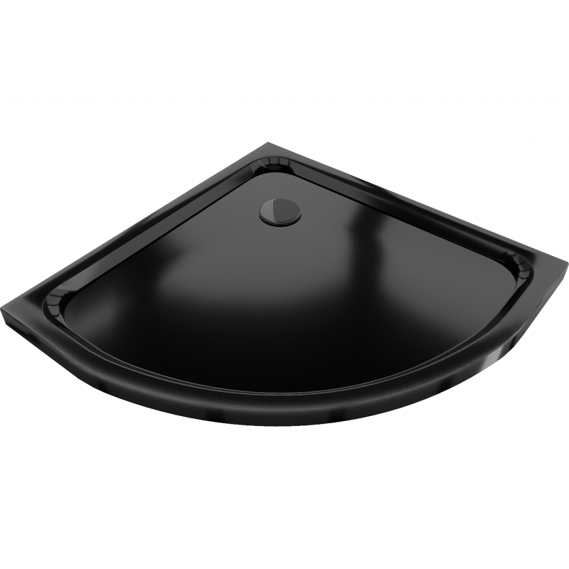 Mexen Flat полукръгъл душ под 80 x 80 см, черен, сифон черен - 41708080B