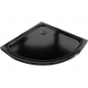 Mexen Flat полукръгла тънка корито 80 x 80 см, черен, черен сифон - 41708080B