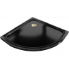 Mexen Flat полукръгъл душ поднос slim 80 x 80 см, черен, сифон златен - 41708080G