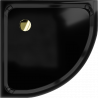 Mexen Flat полукръгъл душ плот 70 x 70 см, черен, златен сифона - 41707070G