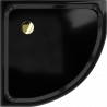 Mexen Flat полукръгъл плосък душ-корито 70 x 70 см, черен, сифон златен - 41707070G